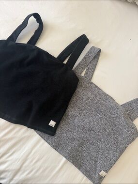 VUORI elevation square neck Tank Crop Top Set - Black & Gray